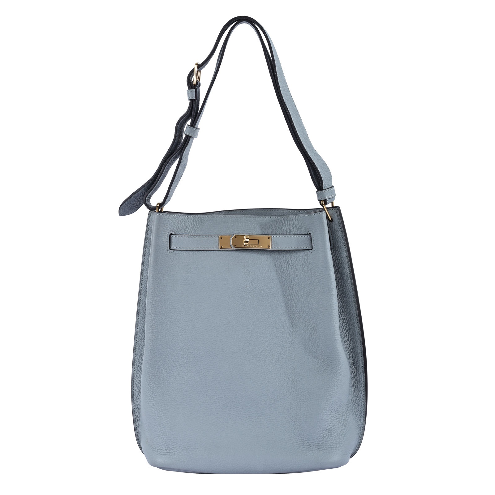 愛馬仕 Hermes So-Kelly Bag 凱莉水桶包 22 SOKL22 T刻 冰河藍SO KELLY 22CM 原廠盒子/防塵袋