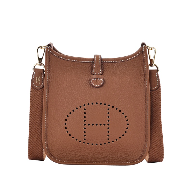 愛馬仕 Hermes Evelyne Bag Mini 伊芙琳包 Evelyne 16 EV16 W刻 金棕MINI EVELYNE 原廠盒子/防塵袋/購買證明