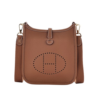 愛馬仕 Hermes Evelyne Bag Mini 伊芙琳包 Evelyne 16 EV16 W刻 金棕MINI EVELYNE 原廠盒子/防塵袋/購買證明