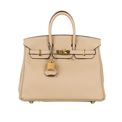 愛馬仕 Hermes Birkin Bag 柏金包 25 BK25 A刻 色號Trench 風衣灰Birkin25 Swift 原廠盒子/防塵袋/鎖組