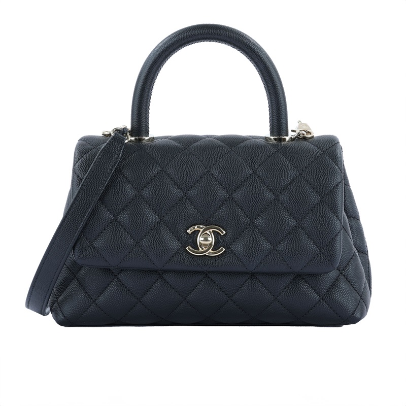 香奈兒 CHANEL Handle 24 手提 口蓋包  黑金荔枝COCO HANDLE24 原廠盒子/防塵袋