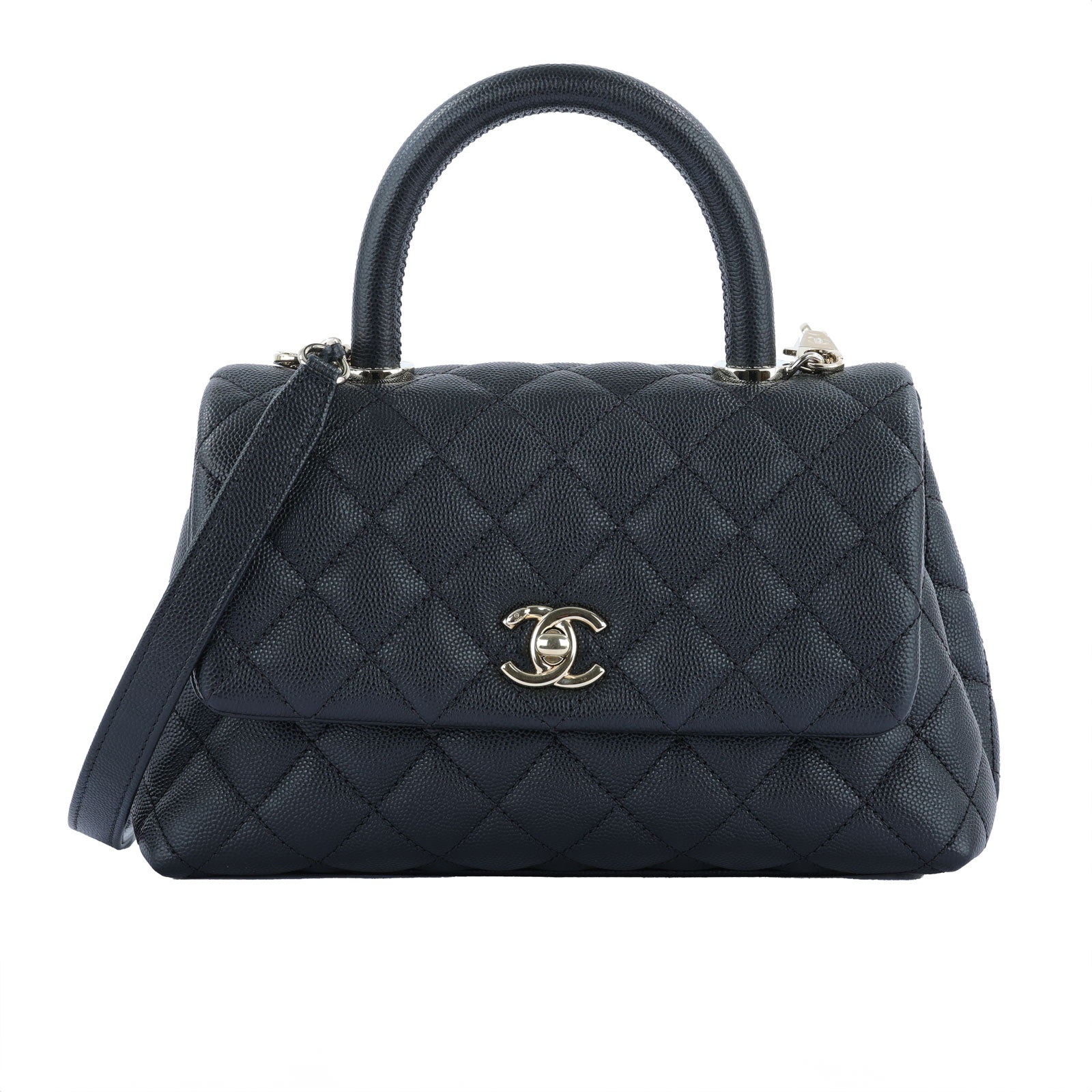 香奈兒 CHANEL Handle 24 手提 口蓋包  黑金荔枝COCO HANDLE24 原廠盒子/防塵袋