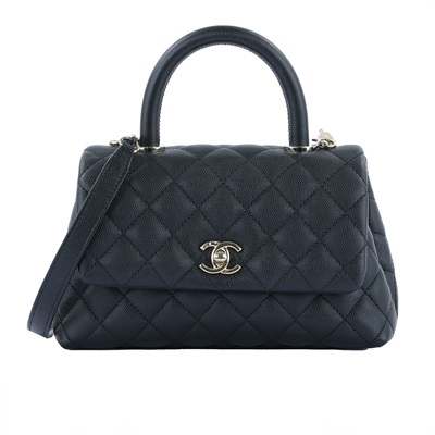 香奈兒 CHANEL Handle 24 手提 口蓋包  黑金荔枝COCO HANDLE24 原廠盒子/防塵袋