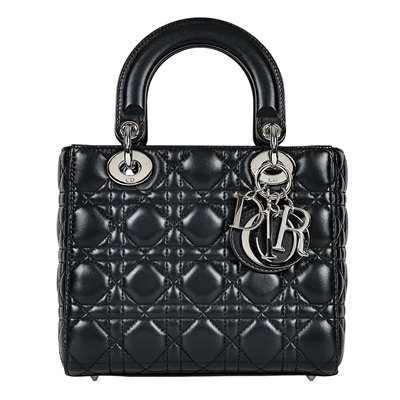 迪奧 CHRISTIAN DIOR Lady Dior My ABCDior 小型 肩背 手提包 羊皮  黑羊LADY DIOR 4X5 防塵袋