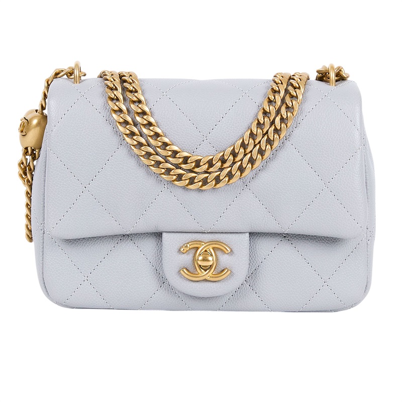 香奈兒 CHANEL Coco 肩背 斜背 口蓋包 AS3829 晶片款 灰愛心季節款方胖 原廠盒子/防塵袋/購買證明