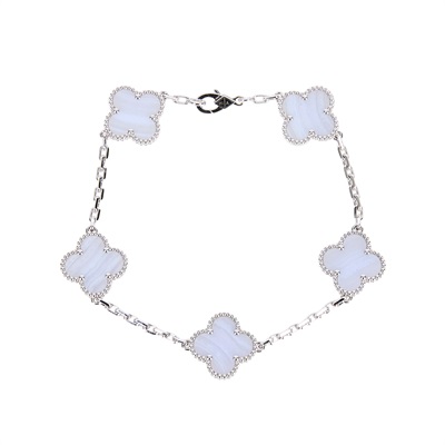 梵克雅寶 Van Cleef & Arpels Vintage Alhambra 手鍊 VCARD34700 藍玉髓五花手鍊 原廠盒子/保書/購買證明