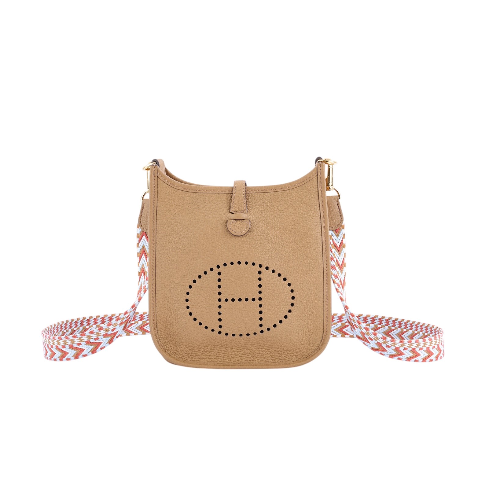 愛馬仕 Hermes Evelyne Bag Mini 伊芙琳包 Evelyne 16 EV16 U刻 芝麻色 MINI EVELYNE 防塵袋