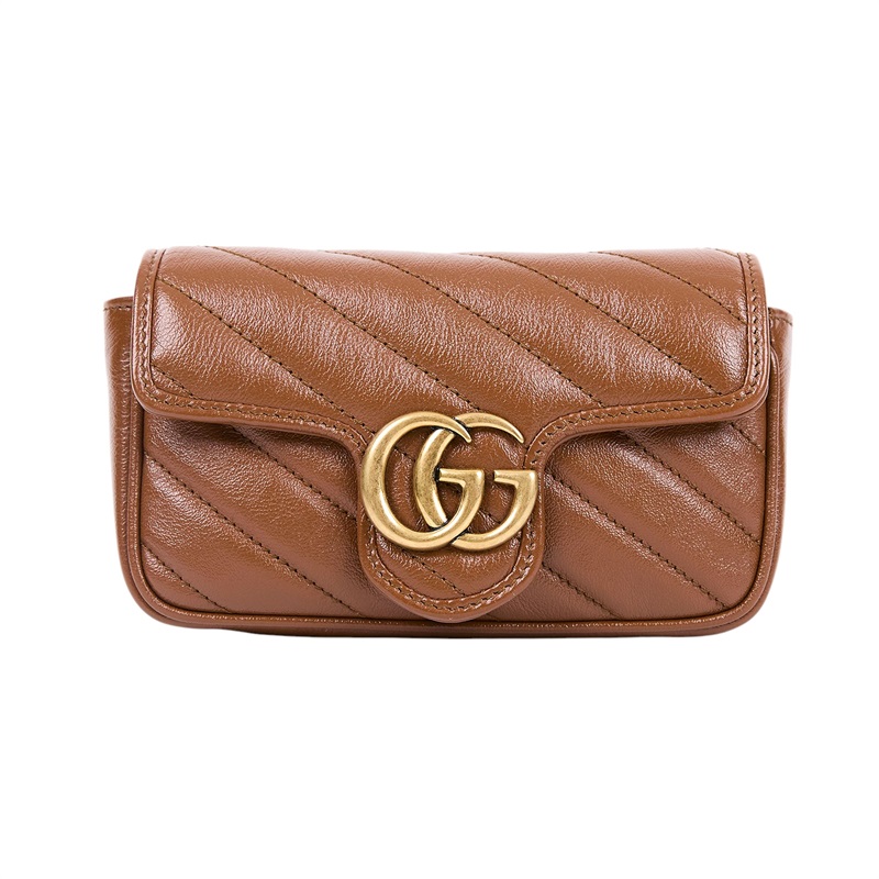 古馳 GUCCI GG Mormont 絎縫 超迷你袋 476433 咖MARMONT 無附屬品