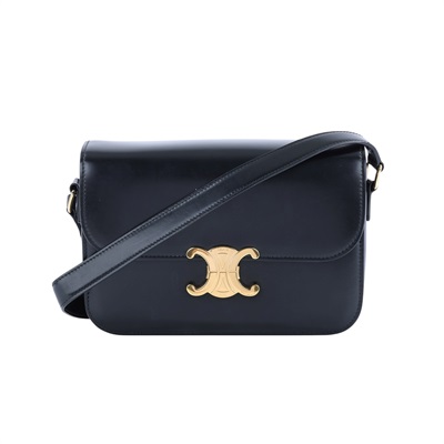 思琳 CELINE 亮面牛皮革 Classique Triomphe 凱旋門 肩背包 187363BF4 黑凱旋TEEN TRIOMPHE 防塵袋