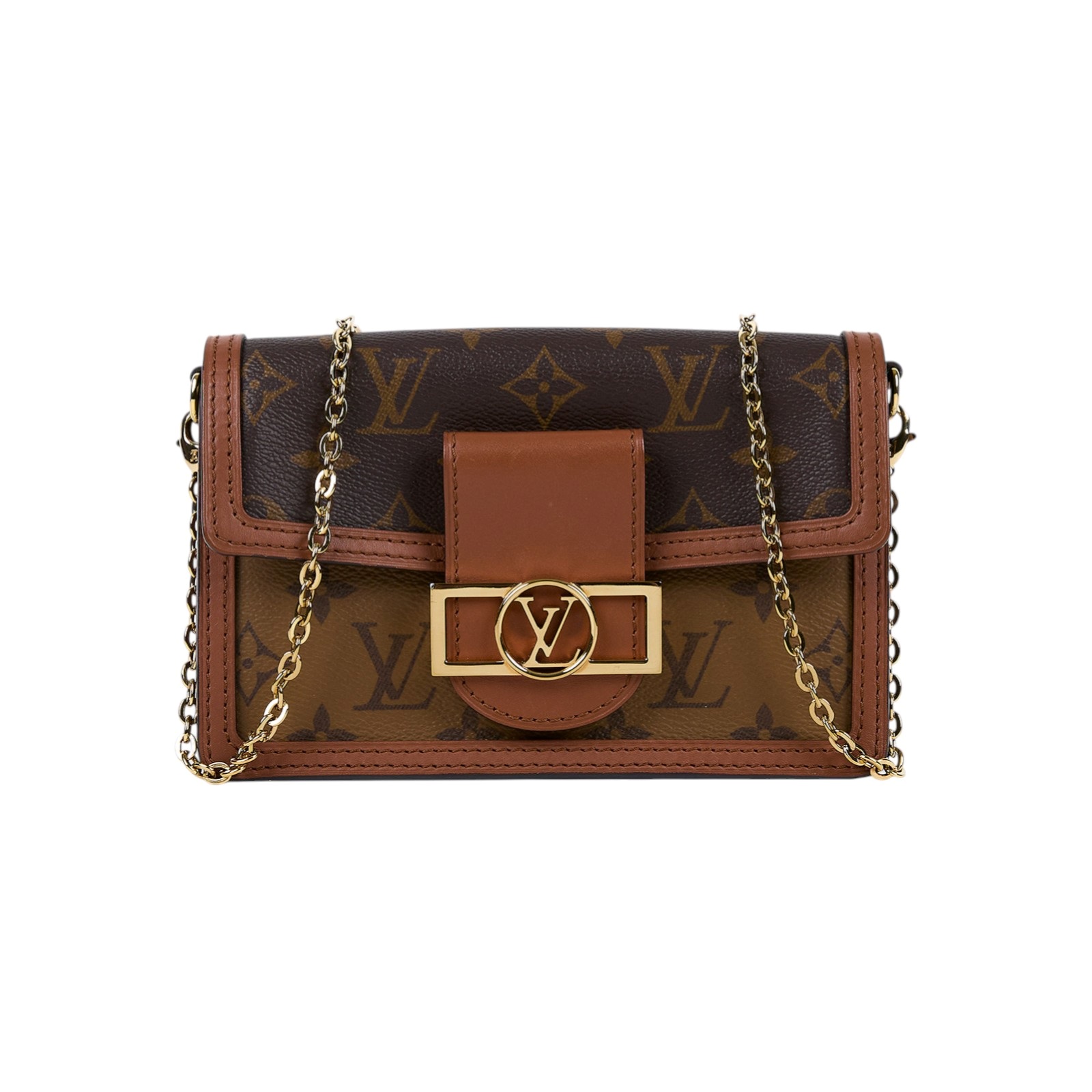 路易威登 LOUIS VUITTON Dauphine 鏈帶錢包 M68746 晶片款 原花DAUPHINE WOC 原廠盒子/防塵袋/購買證明