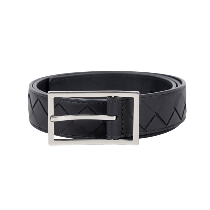 寶緹嘉 BOTTEGA VENETA Intrecciato 男士腰帶 620223VCPQ_90 黑編織皮帶 #90 防塵袋