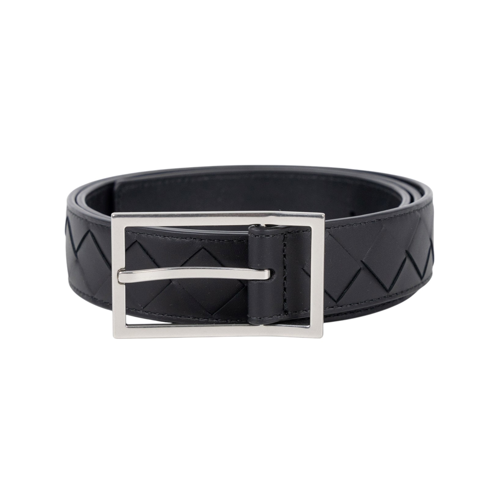 寶緹嘉 BOTTEGA VENETA Intrecciato 男士腰帶 620223VCPQ_90 黑編織皮帶 #90 防塵袋