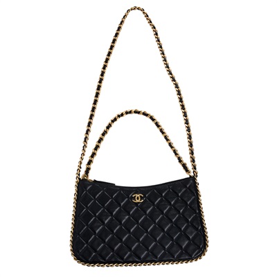 香奈兒 CHANEL 流浪包 Hobo Bag CC LOGO 斜背包  晶片款 HOBO金鍊斜背包 防塵袋