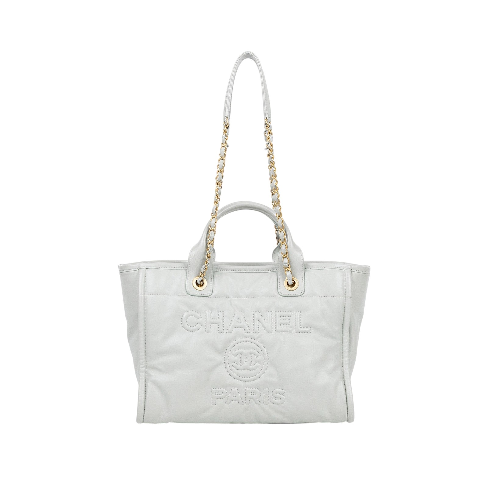 香奈兒 CHANEL 沙灘包 托特包 AS3351 晶片款 灰全皮沙灘包 防塵袋