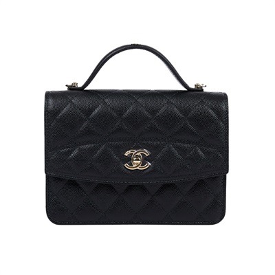 香奈兒 CHANEL 25C  WOC 荔枝 肩背包 AP4406 晶片款 黑荔枝手提練包 防塵袋