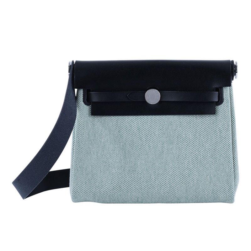 愛馬仕 Hermes Herbag Zip 20 HER20 K刻 白綠HERBAG 20 原廠盒子/防塵袋