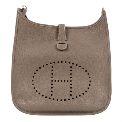 愛馬仕 Hermes Evelyne Bag 伊芙琳包 29 馬蹄型 EV29 T刻 大象灰EVELYNE29 防塵袋/原廠盒子