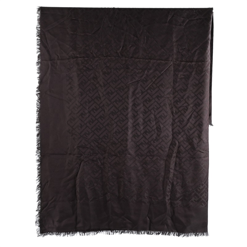 芬迪 FENDI FF 真絲 披肩 圍巾 FXT069AJW7F1U6N 棕FF圍巾 無附屬品