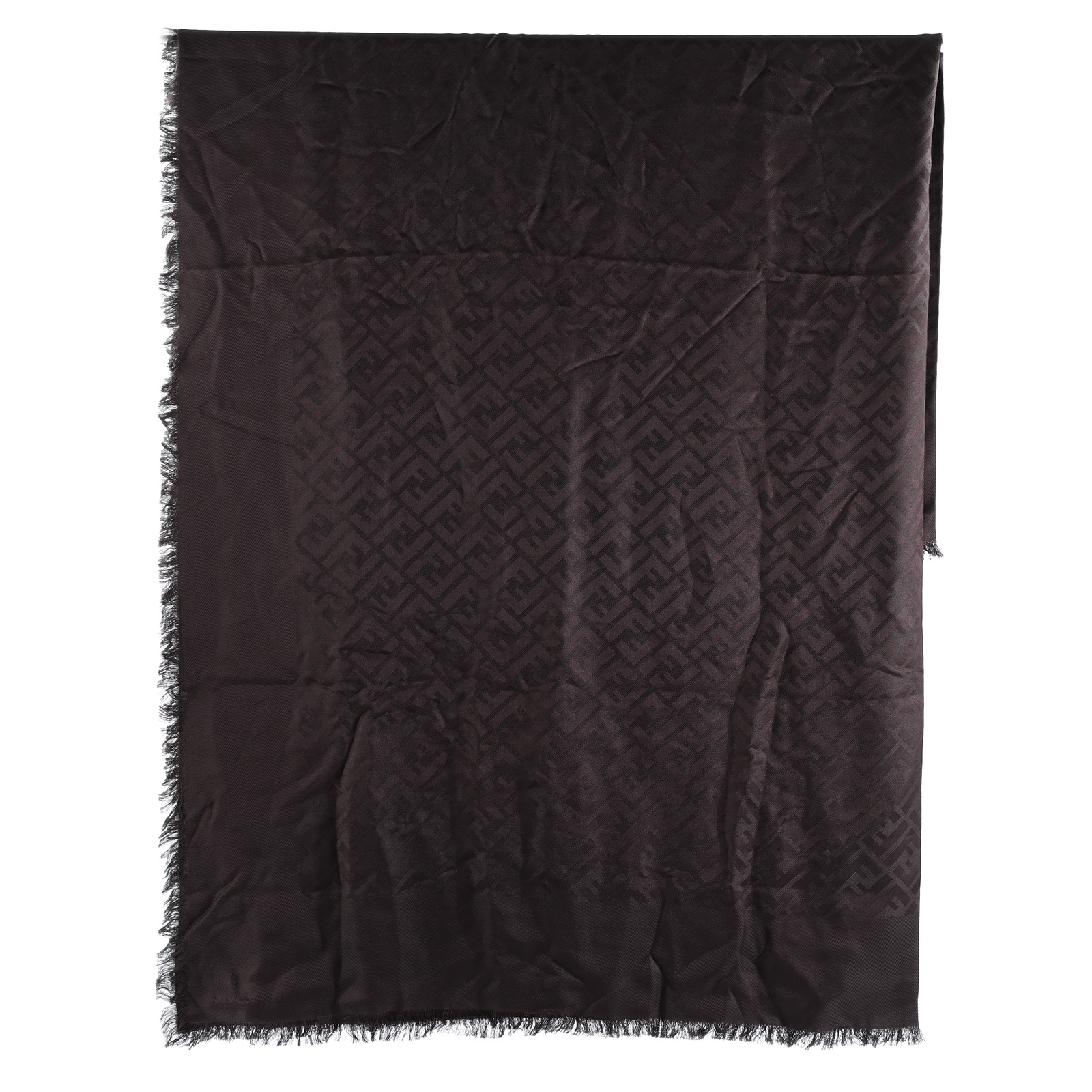 芬迪 FENDI FF 真絲 披肩 圍巾 FXT069AJW7F1U6N 棕FF圍巾 無附屬品