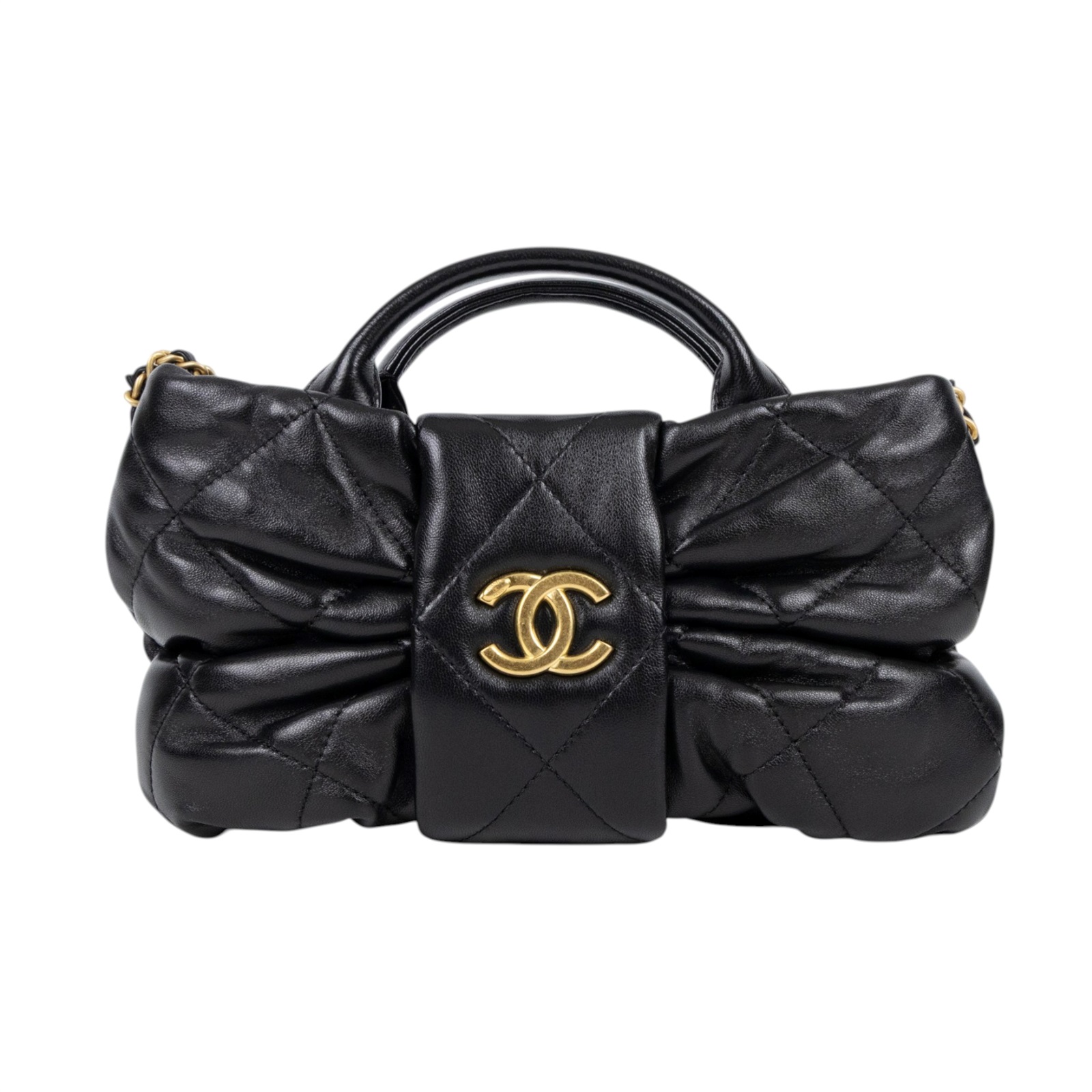 香奈兒 CHANEL 25K Coco Mark 手提包 肩背包 AS5849 晶片款 黑金蝴蝶結包 防塵袋