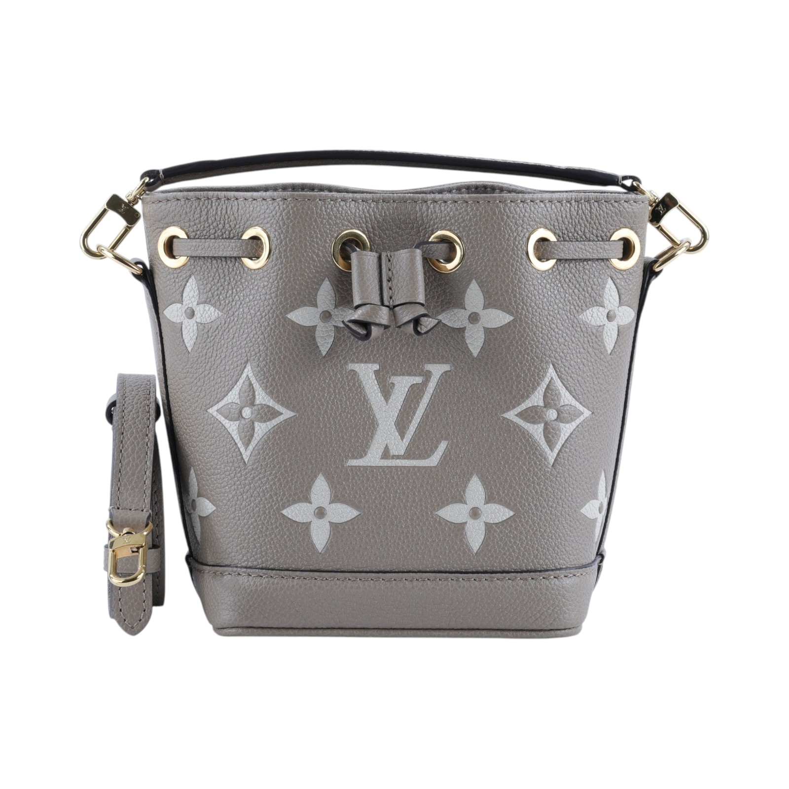 路易威登 LOUIS VUITTON Nano Noé 束口水桶包 Tourterelle 灰色 Cream色 M46291 晶片款  防塵袋/背帶2