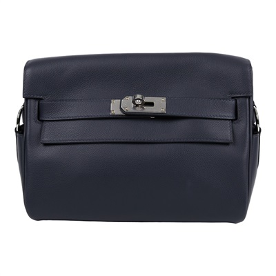 愛馬仕 Hermes Kelly Messenger 郵差包 銀色五金 水兵藍色 H084946CK3Y K MS 865 MA  原廠盒子/防塵袋/鎖組/國外收據