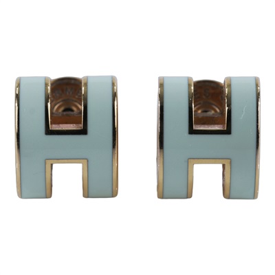 愛馬仕 Hermes Mini Pop H 耳釘 氣泡綠 H608002FO17 GD 02 62  防塵袋/內襯/國外購買證明影本