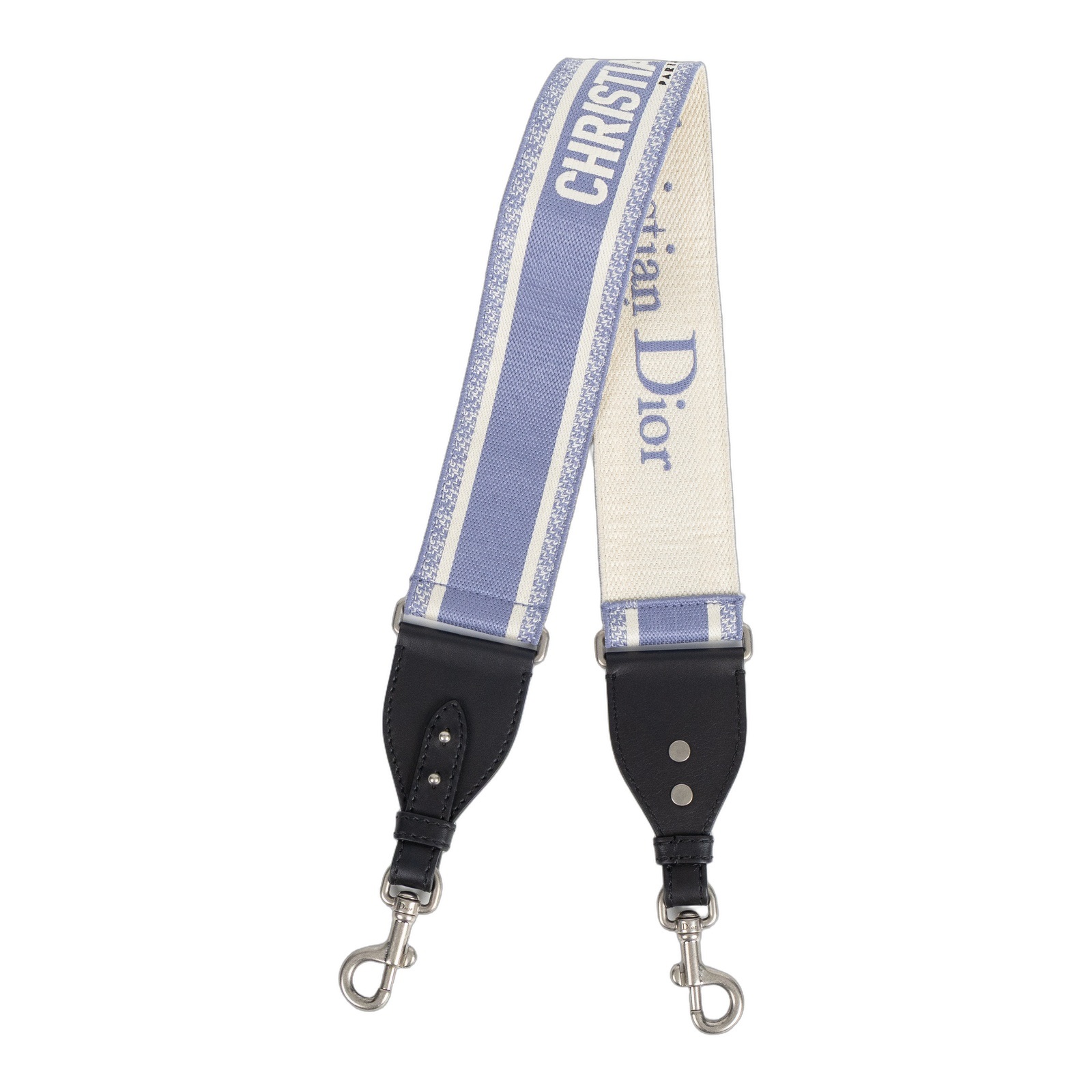 迪奧 CHRISTIAN DIOR 可調式肩背帶附金屬環 S8553CBTE 淺藍寬編織背帶 無附屬品