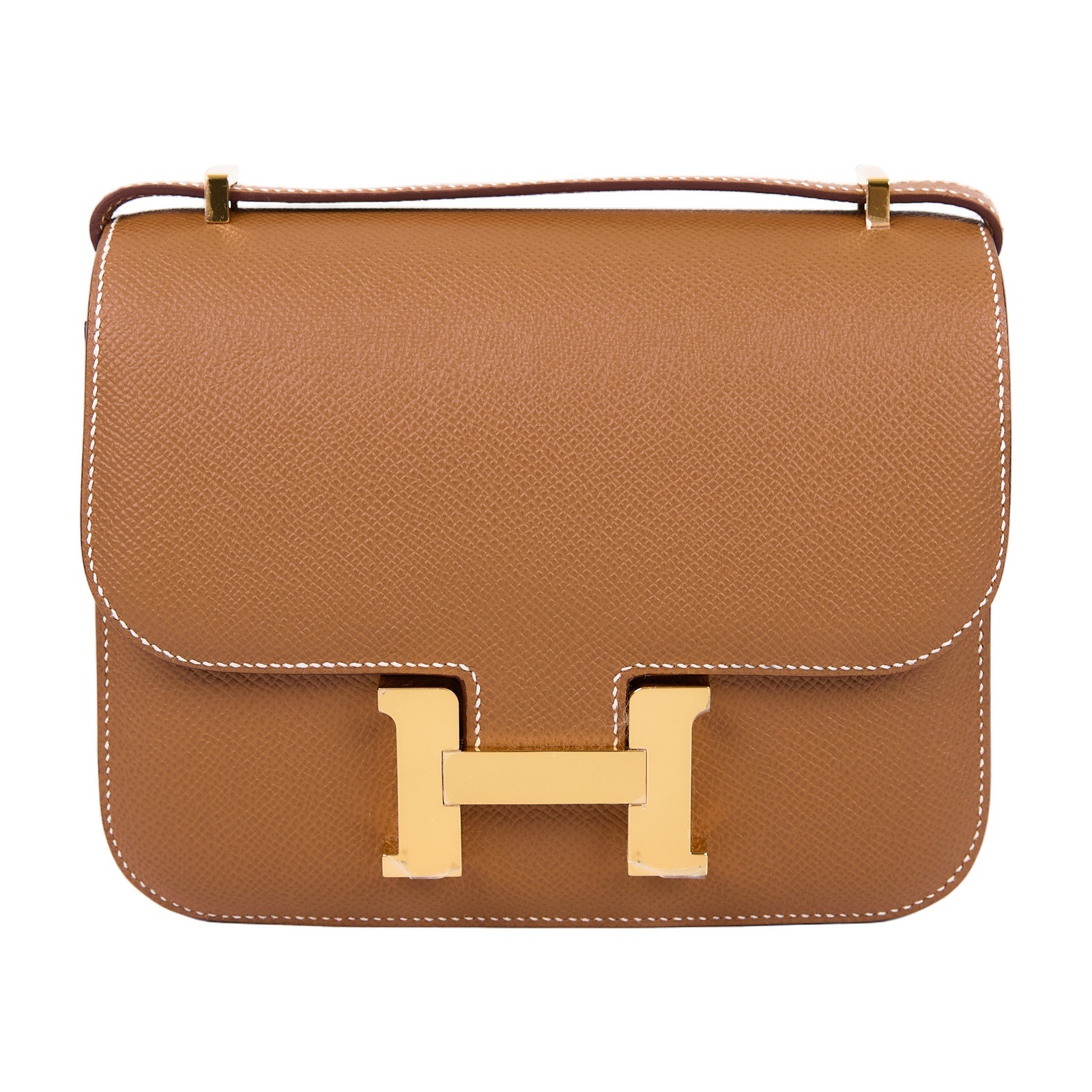 愛馬仕 Hermes Constance Bag 康康包 MIni 18  金色五金 金棕色 H083905CC37 /G AC 376 CI  原廠盒子/防塵袋/國外購買證明/鏡子