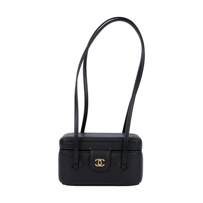 香奈兒 CHANEL Preppy coco Vanity Case 化妝箱 AP5067 晶片款 黑PREPPY COCO VANITY 防塵袋