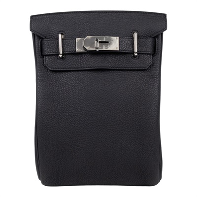 愛馬仕 Hermes Hac a Dos PM backpack 後背包 銀色五金 黑色 H083589CK89 /B F 1101 DU  原廠盒子/防塵袋/鎖組