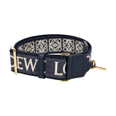 羅意威 LOEWE 緹花織 小牛皮 Anagram 肩帶 背帶 C886T90X01 深藍Anagram緹花背帶 防塵袋