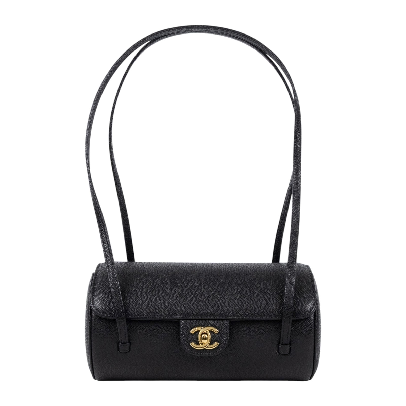 香奈兒 CHANEL preppy coco 小型 CF 口蓋包 晚宴包 肩背包 AS6143 B23483 晶片款 黑金荔枝PREPPY COCO圓筒包 小號 原廠盒子/防塵袋/購買證明