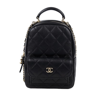 香奈兒 CHANEL 經典 迷你 後背包 AP3753 晶片款 黑淡金荔枝迷你後背包 原廠盒子/防塵袋