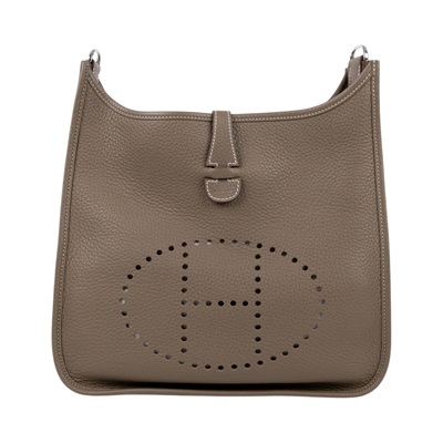 愛馬仕 Hermes Evelyne Bag 伊芙琳包 29 馬蹄型 EV29 W BS 009 ZB W刻大象灰 EVELYNE29 防塵袋/背帶