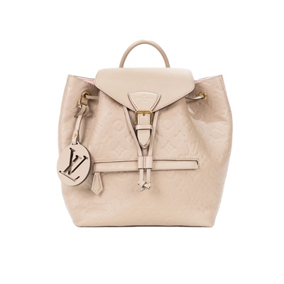 路易威登 LOUIS VUITTON Montsouris 後背包 M45410 晶片款 米灰壓紋後背包 防塵袋