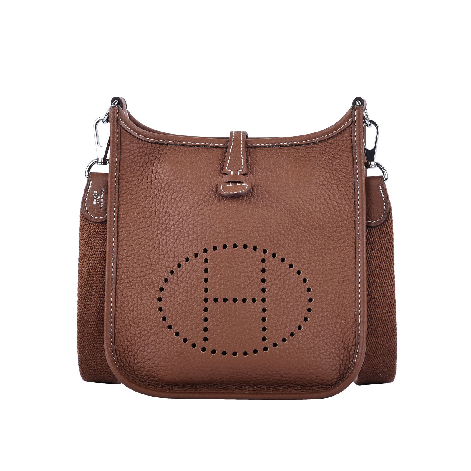 愛馬仕 Hermes Evelyne Bag Mini 伊芙琳包 Evelyne 16 EV16 B刻 金棕MINI EVELYNE 原廠盒子/防塵袋/購買證明