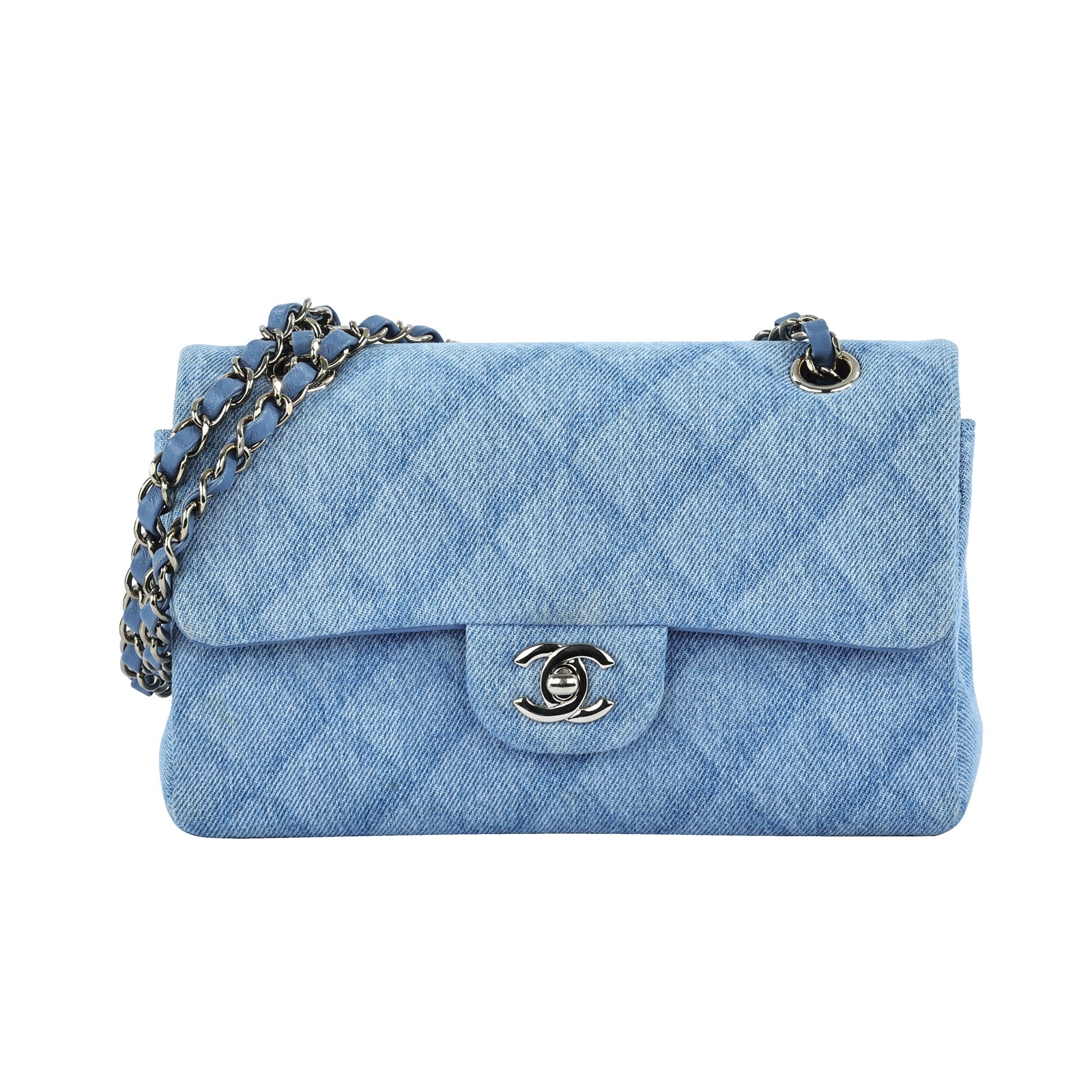 香奈兒 CHANEL CF 經典 小型 口蓋包 A01113 晶片款 單寧COCO23 原廠盒子/防塵袋/購買證明