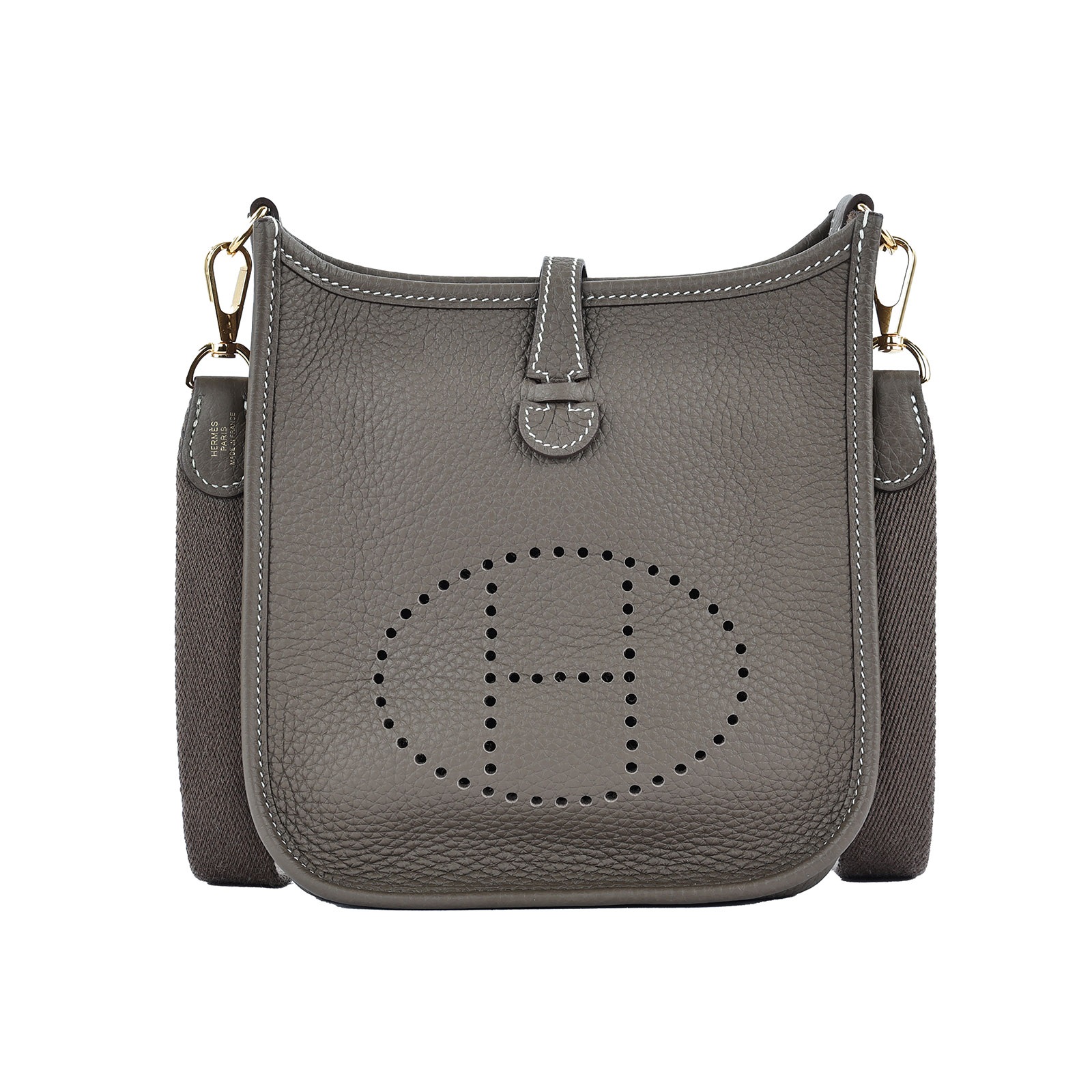 愛馬仕 Hermes Evelyne Bag Mini 伊芙琳包 Evelyne 16 EV16 U刻 大象灰金釦Evelyne MINI 防塵袋/原廠盒子