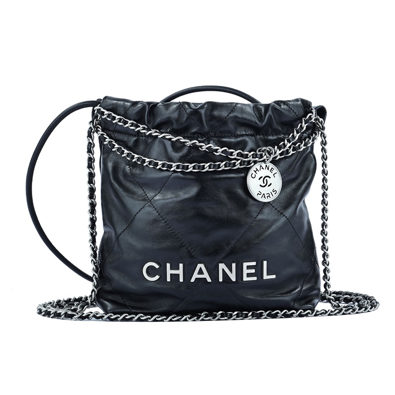 香奈兒 CHANEL 22 迷你 束口包 AS3980 晶片款 黑22 MINI 原廠盒子/防塵袋/購買證明