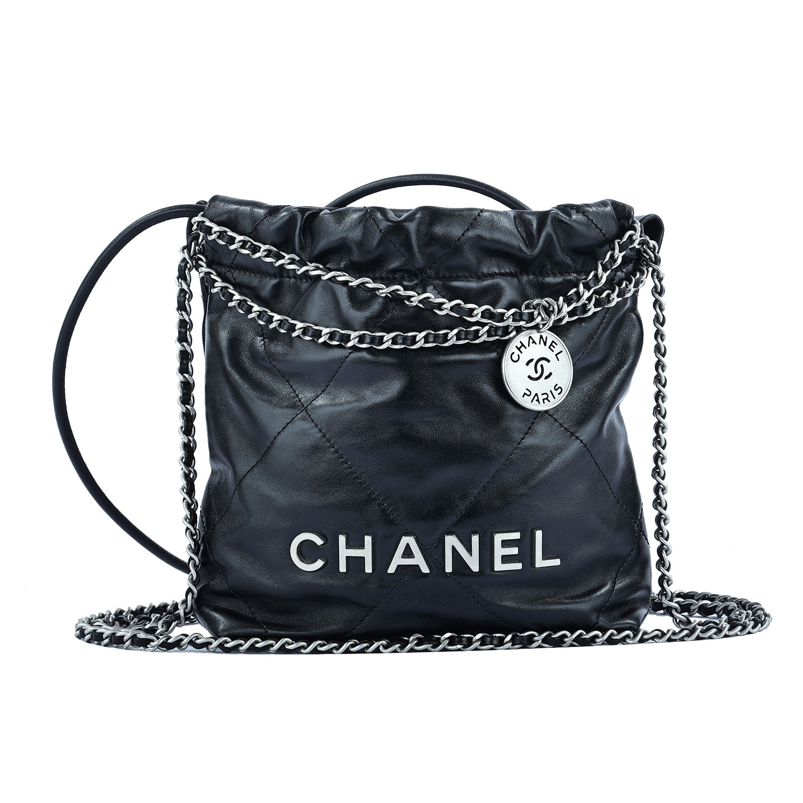 香奈兒 CHANEL 22 迷你 束口包 AS3980 晶片款 黑22 MINI 原廠盒子/防塵袋/購買證明