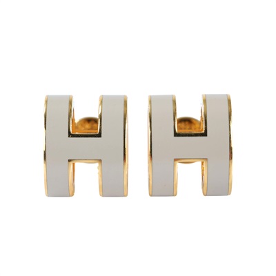 愛馬仕 Hermes Mini Pop H 耳釘 POPHE ST1128 栗子灰 H耳環 原廠盒子
