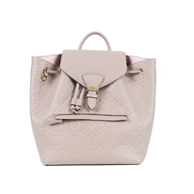 路易威登 LOUIS VUITTON Montsouris 後背包 M45410 晶片款 米灰壓紋後背包 吊牌