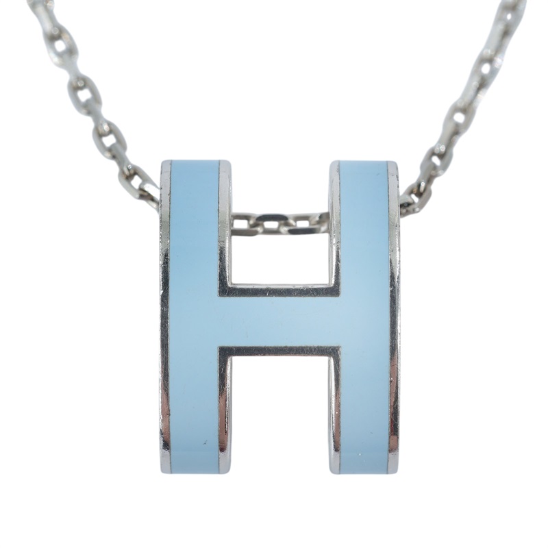 愛馬仕 Hermes Pop H 墜飾 POPHP  藍POP H項鍊 原廠盒子