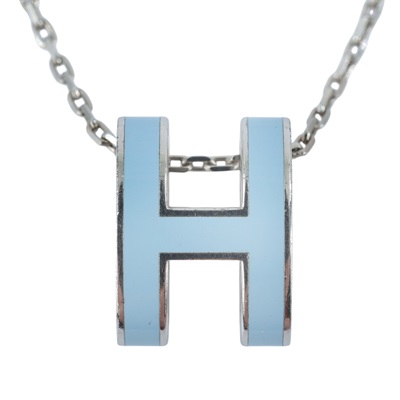 愛馬仕 Hermes Pop H 墜飾 POPHP  藍POP H項鍊 原廠盒子