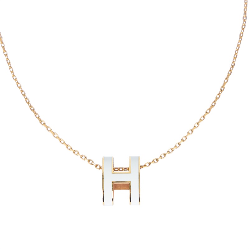 愛馬仕 Hermes Pop H 墜飾 POPHP ST0222 白POP H項鍊 原廠盒子/防塵袋