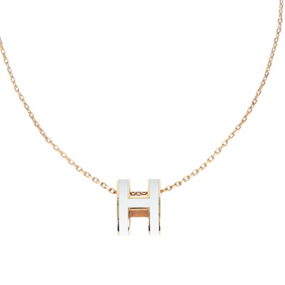 愛馬仕 Hermes Pop H 墜飾 POPHP ST0222 白POP H項鍊 原廠盒子/防塵袋