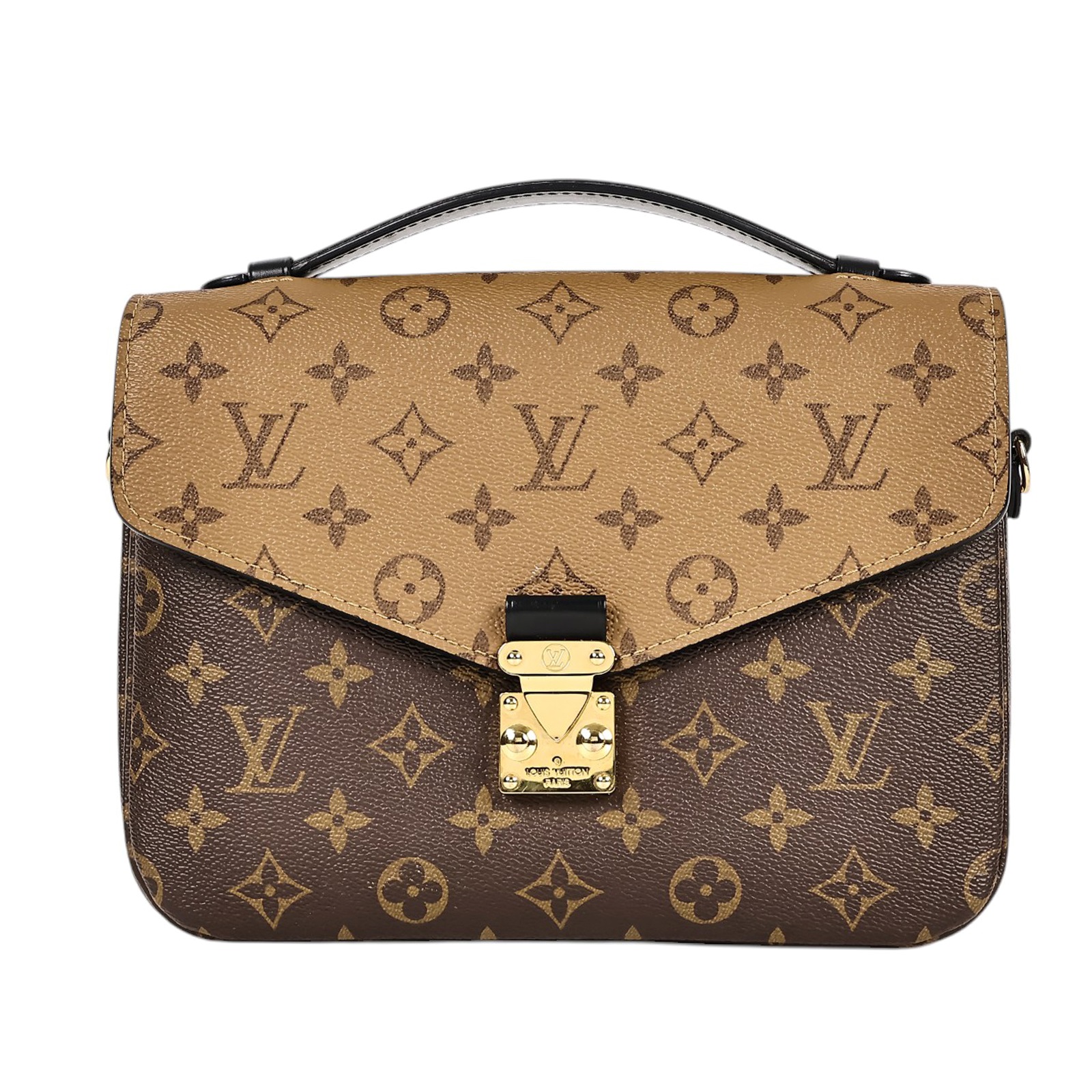 路易威登 LOUIS VUITTON Pochette Métis 拚色設計 釦式 手提 斜背包 M44876 雙色原花郵差包 防塵袋