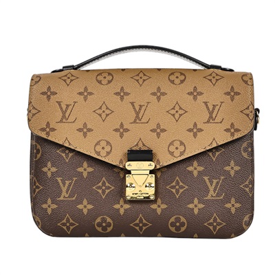路易威登 LOUIS VUITTON Pochette Métis 拚色設計 釦式 手提 斜背包 M44876 雙色原花郵差包 防塵袋