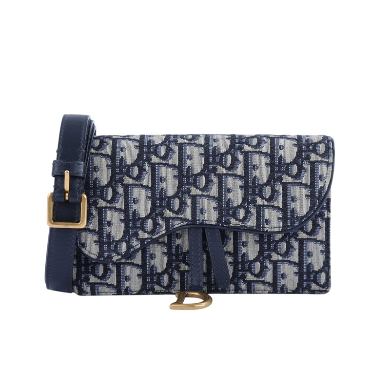 迪奧 CHRISTIAN DIOR Saddle 馬鞍 腰包 S5619CTZQ 藍老花SADDLE腰包 原廠盒子/防塵袋